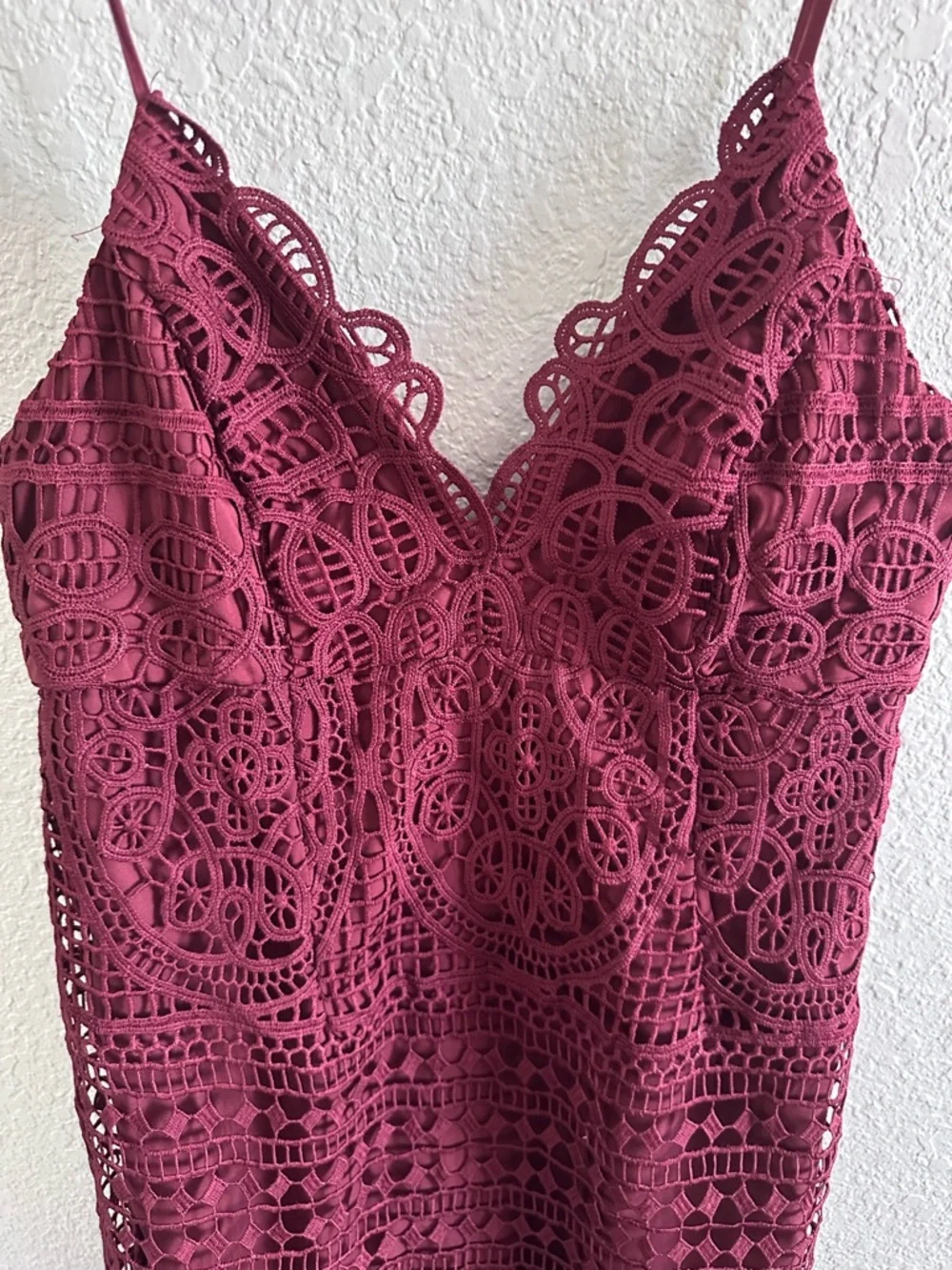 Bardot Versailles Burgundy Crochet Lace Cocktail Dress NWT Size 8 - Picture 3 of 13